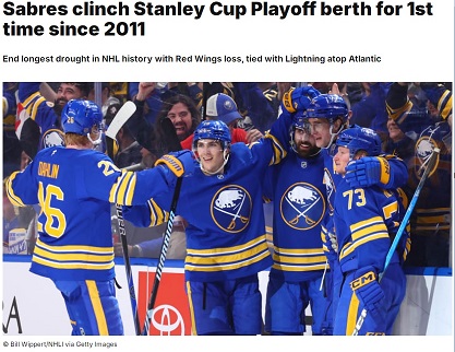 NHL: il grande ritorno dei Buffalo Sabres ai playoff