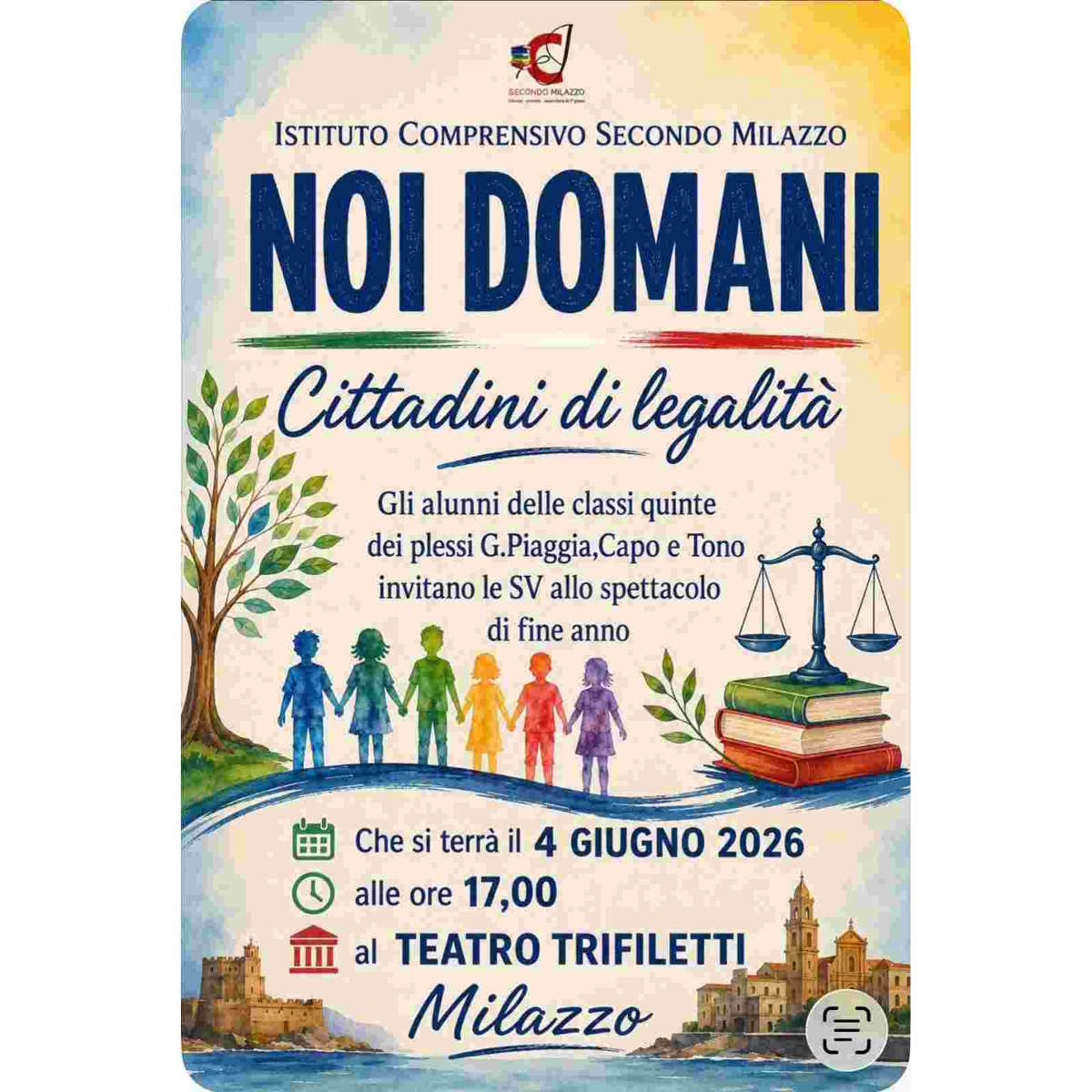 Noi Domani - Cittadini di legalità; gli studenti protagonisti di un messaggio di futuro. - Antonietta Micali