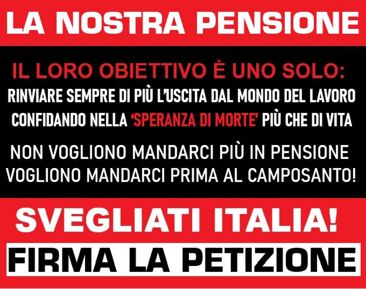 In pensione a 70 anni? No Grazie! Firma la Petizione.